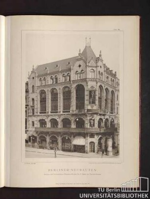 Tafel 35. Wohn- und Geschäftshaus Friedrich-Strasse No. 71, Ecke der Taubenstrasse.