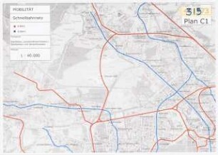 Entwicklung einer Stadterweiterung auf dem Gelände des ehemaligen Flughafens Berlin-Tegel Schinkelwettbewerb 2000: Verkehrsplan 1:40000