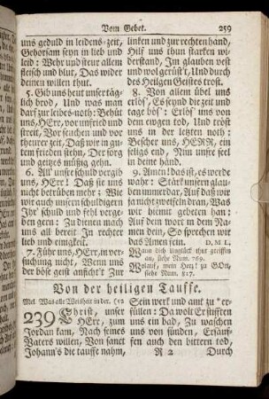 Von der heiligen Tauffe. - Nach dem heiligen Abendmahl.