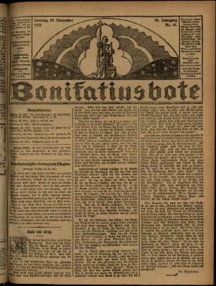 Ausgabe vom Sonntag, den 19. November 1922.