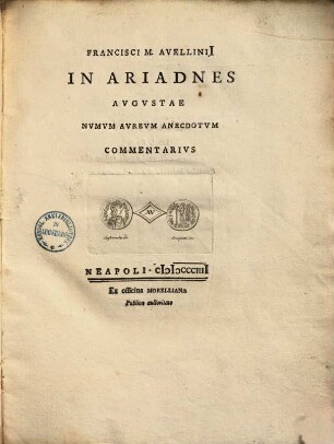 In Ariadnes Augustae numum aureum anecdotum commentarius