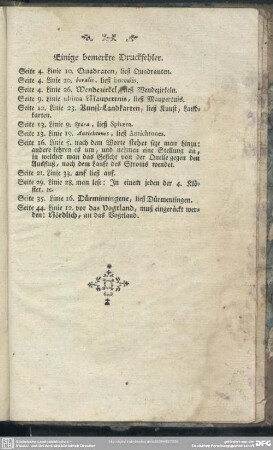 Einige bemerkte Druckfehler