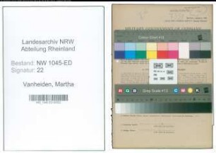 Entnazifizierung Martha Vanheiden , geb. 14.10.1900 (Lehrerin)
