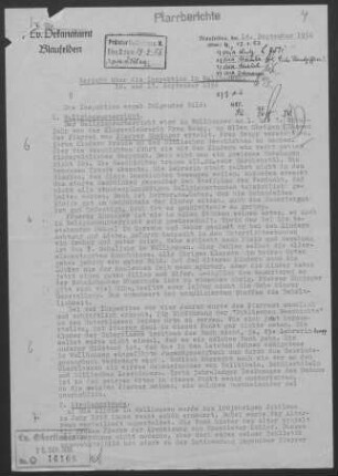 Blaufelden: Inspektionsbericht 1956
