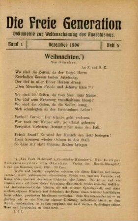 Band 1, Dezember 1906, Heft 6