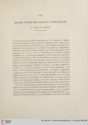 Quatre ivoires de l‘époque carolingienne au Musée du Louvre