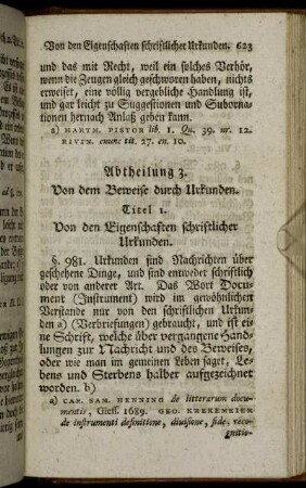 Abtheilung 3. Von dem Beweise durch Urkunden.