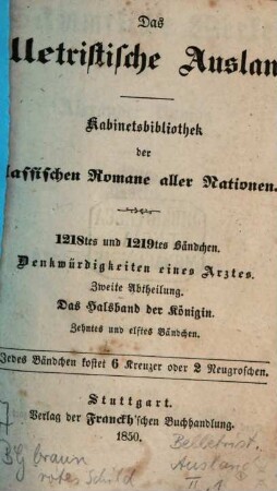 Denkwürdigkeiten eines Arztes, 2,10/11. Das Halsband der Königin