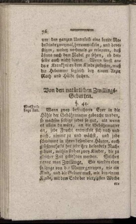 Von den natürlichen Zwillings-Geburten.