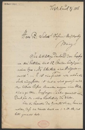 Brief an B. Schott's Söhne : 07.08.1886