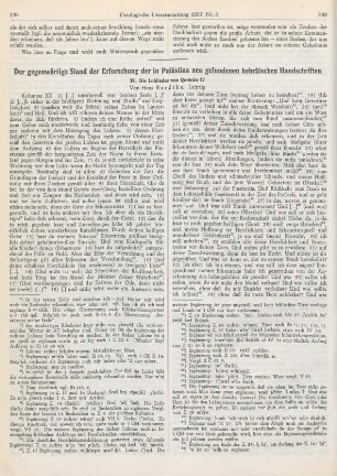 339-348 Der gegenwärtige Stand der Erforschung der in Palästina neu gefundenen hebräischen Handschriften