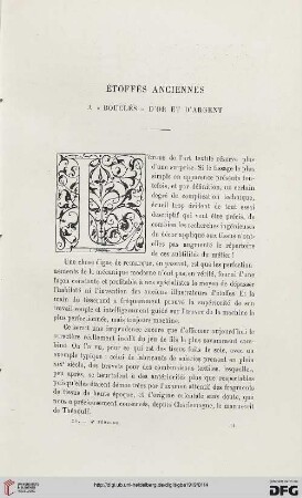 4. Pér. 15.1919: Étoffes anciennes à „boucles" d'or et d'argent