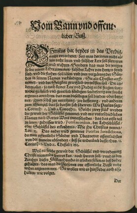 Vom Bann und offentlicher Buß.