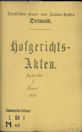 Niebecker, Joachim gegen seine Mutter Ilsabe Than und Schwager Kaspar Varnhagen, Hermann Tineke und Kord Barkhausen