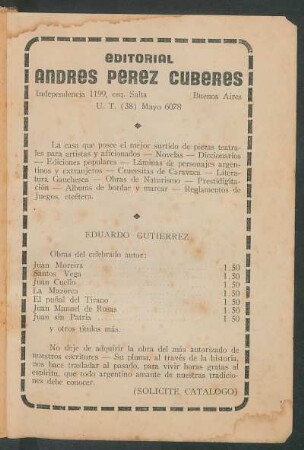 Editorial Andrés Pérez Cuberes