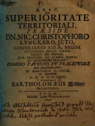 De superioritate territoriali