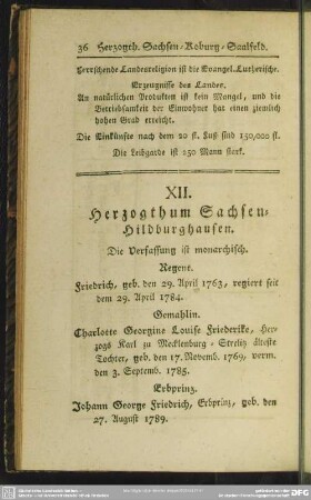 XII. Herzogthum Sachsen-Hildburghausen