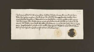 1440.11.02. Reynoldus van Greven, Priester, bestätigt Bürgermeister und Rat der Stadt Lemgo den Empfang von 20 rh. Gulden aus seiner jährlichen Rente.