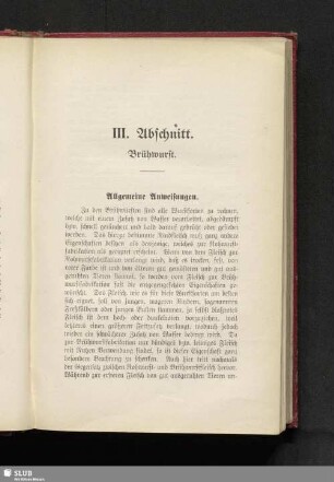 III. Abschnitt. Brühwurst