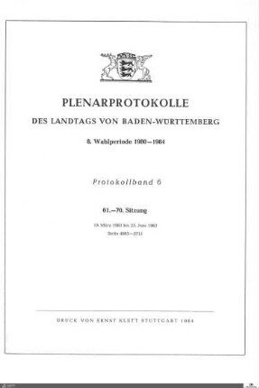 49: Landtag Baden-Württemberg, Protokolle, 1983, Bd. 6