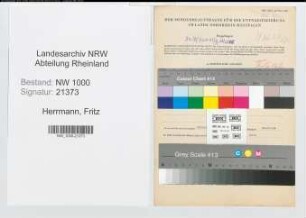 Entnazifizierung Fritz Herrmann, geb. 15.03.1901 (Telegr.Sekretaer)