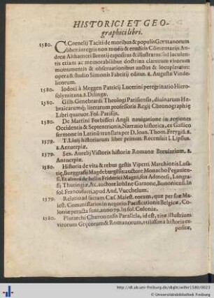 Historici Et Geographi libri.