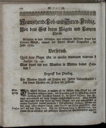 Neunzehende Lob- und Sitten-Predig – Vier und zwanzigste Lob- und Sitten-Predig