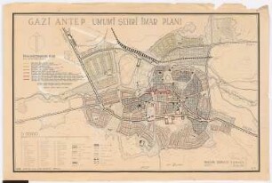 Gesamtbebauungsplan, Gaziantep: (Lichtpause von Inv.Nr. 23414): Bauzonenplan 1:5000, Maßstabsleiste