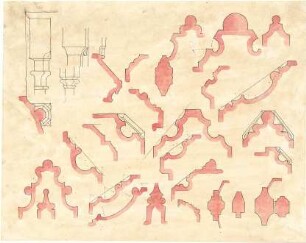 Lange, Ludwig; Lange - Archiv: X.5 Gotik (Details Holz) - Profile (Schnitte)