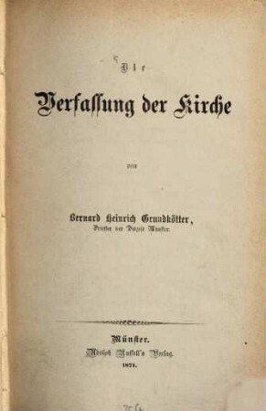 Die Verfassung der Kirche