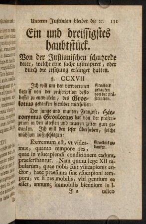 131-140, Ein und dreissigstes Haubtstück.