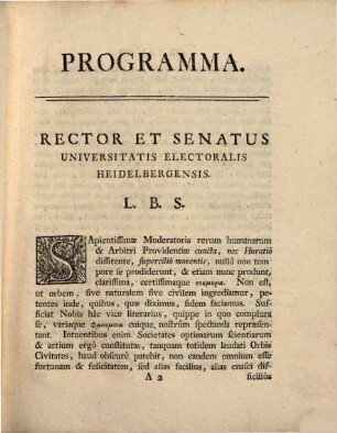 Programma de Academiae Heidelbergensis ortu et progressu