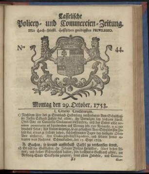 Nro. 44, Montag den 29. October 1753