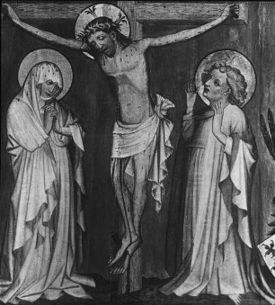 Bonn, Kreuzigung mit Maria und Johannes E., Teil des Bornhofer Altars, Rheinisches Landesmuseum, Meister Berthold von Nrdlingen