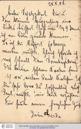 Postkarte vom 28.08.1908