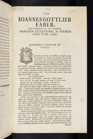 Ioannes Gottlieb Faber, ...