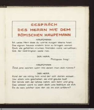 Gespräch des Herrn mit dem römischen Hauptmann : [SW IX: hH6]; [SW IX, S. 57-59/154-155] / Geschrieben von Georg Peter Landmann