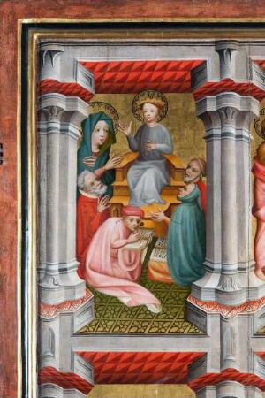 Jakobusaltar — Szenen aus der Legende um Jesus Christus — Der zwölfjährige Christus im Tempel