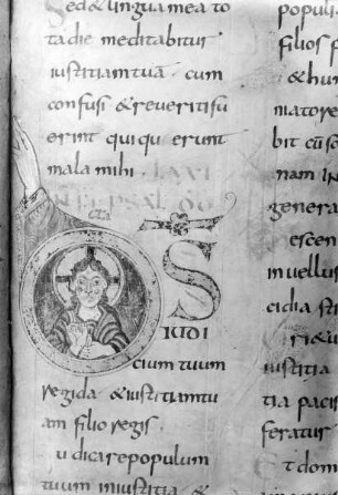 Psalter von Corbie — Initiale D zu Psalm 71, Folio 63 recto