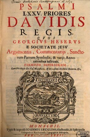 Psalmi CL. Regis Davidis, [1]. Psalmi LXXV. Priores Davidis Regis