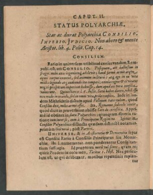 Caput. II. Status Polyarchiae.