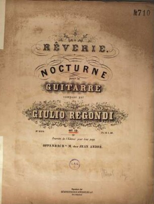 Rêverie : nocturne ; pour la guitare ; op. 19
