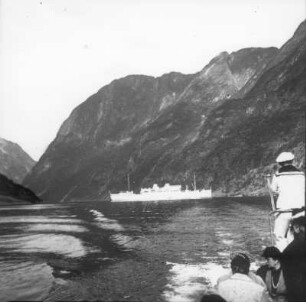 Reisefotos Norwegen. Passagierschiff "Milwaukee" im Geirangerfjord