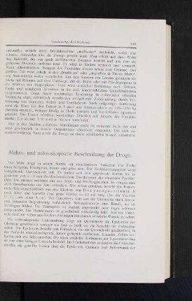 Makro- und mikroskopische Beschreibung der Droge.
