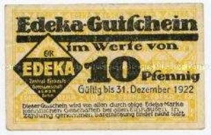 Notgeldschein, Edeka, 10 Pfennig