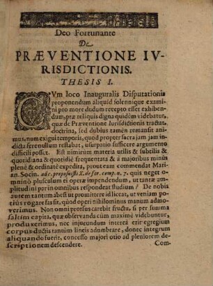 Ex Decreto Amplißimi Ictorum Ordinis Sub Praesidio ... Henrici Hahnii ...brevem de Praeventione Iurisdictionis Discursum ... sistet Enoch Glaeser Silesius ...