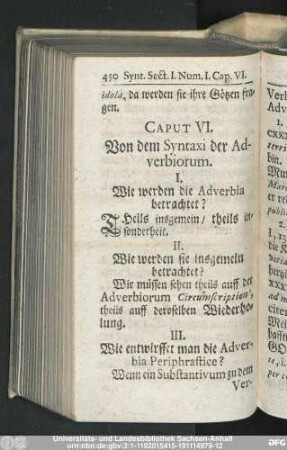 Caput VI. Von dem Syntaxi der Adverbiorum.
