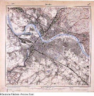 Topographische Karte Dresden, Ausgabe 1912. N° 66 [4948] (1:25 000)