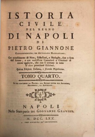 Raccolta Di tutti i più rinomati Scrittori Dell'Istoria Generale Del Regno Di Napoli : Principiando dal tempo che queste Provincie hanno preso forma di Regno, 14