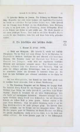 II. Die fränkischen oder salischen Kaiser